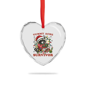 Funny Racoon Christmas Meme Heart Crystal Glass Ornament Tummy Ache Survivor TS14 Print Your Wear