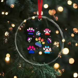Funny Rainbow Paw Print Pride Crystal Glass Ornament LGBTQ Pet Lover TS12 Print Your Wear