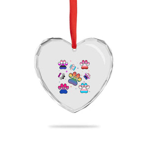 Funny Rainbow Paw Print Pride Heart Crystal Glass Ornament LGBTQ Pet Lover TS12 Print Your Wear