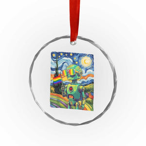 Funny Rainbow Starry Night Robot Pride Crystal Glass Ornament LGBTQ Geeky Gift TS12 Print Your Wear