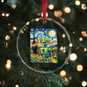 Funny Rainbow Starry Night Robot Pride Crystal Glass Ornament LGBTQ Geeky Gift TS12 Print Your Wear