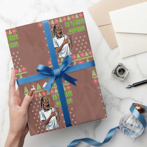 Funny Rapper Meme Xmas Wrapping Paper Roll Fo Shizzle My Nizzle TS02 Mocha Print Your Wear