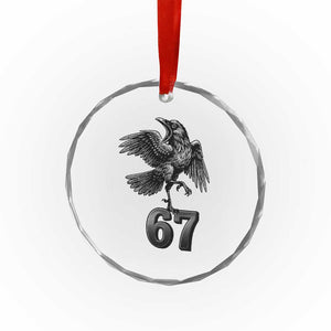 Funny Raven Brainrot Six Seven Meme Gift Crystal Glass Ornament TS12 Print Your Wear