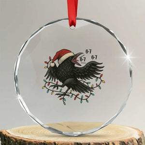 Funny Raven Six Seven Meme Crystal Glass Ornament Christmas Gift For Gen Z TS12 Transparent Glass 3'' Circle Print Your Wear