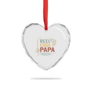 Funny Reel Cool Papa Heart Crystal Glass Ornament Fishing Dad Fisherman Father's Day TS11 Print Your Wear