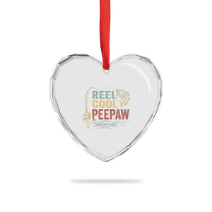 Funny Reel Cool Peepaw Heart Crystal Glass Ornament Fishing Grandpa Fisherman Father's Day TS11 Print Your Wear