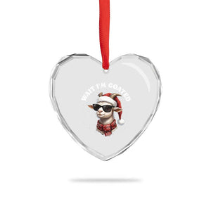 Funny Reindeer Christmas Heart Crystal Glass Ornament Wait I Am Goated TS14 Print Your Wear