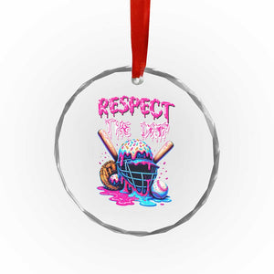 Funny Respect The Drip Baseball Mask Crystal Glass Ornament Sports Lover TS12 Print Your Wear