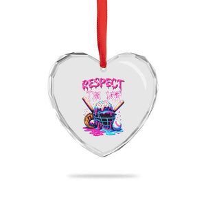Funny Respect The Drip Baseball Mask Heart Crystal Glass Ornament Sports Lover TS12 Print Your Wear