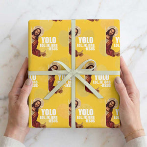 Funny Resurrection Christians Easter Day Wrapping Paper Roll YOLO LOL JK BRB Jesus TS11 Yellow Print Your Wear