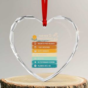 Funny Retirement Gift Heart Crystal Glass Ornament New Benefits Package Retro Retired 2026 TS10 Transparent Glass 3'' Heart Print Your Wear