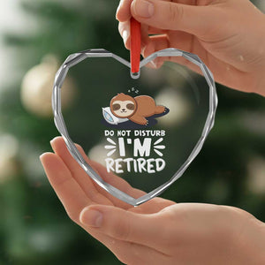 Funny Retirement Gifts Heart Crystal Glass Ornament Do Not Disturb Im Retired Sloth