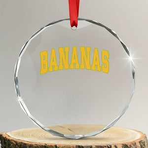 Funny Retro Bananas Crystal Glass Ornament Vintage Banana Gifts Yellow Varsity TS10 Transparent Glass 3'' Circle Print Your Wear