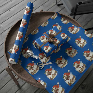 Funny Retro Black Santa Christmas Wrapping Paper Roll Believe African American Xmas TS11 Blue Print Your Wear