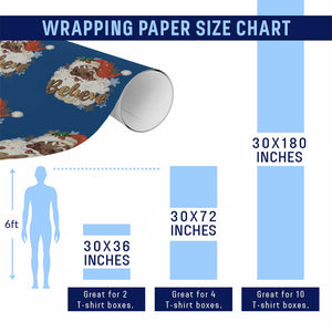 Funny Retro Black Santa Christmas Wrapping Paper Roll Believe African American Xmas TS11 Print Your Wear