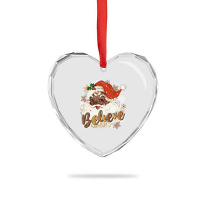 Funny Retro Black Santa Xmas Heart Crystal Glass Ornament Believe African American Xmas TS11 Print Your Wear