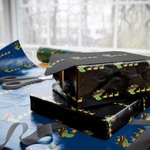 Funny Retro Game Tacosaurus Wrapping Paper Roll Cinco De Mayo Taco Lover Gift TS12 Black Print Your Wear