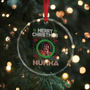 Funny Retro Merry Christmas Nukka Parody Crystal Glass Ornament Holiday Cheer 90s Xmas Throwback Parody TS02 Print Your Wear