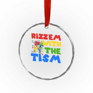 Funny Rizz Em With The Tism Crystal Glass Ornament Autism Awareness Dabbing Puzzle TS11 Print Your Wear