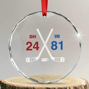 Funny Romance Hockey Crystal Glass Ornament 24 81 Numbers Sport Ice Hockey Team TS11 Transparent Glass 3'' Circle Print Your Wear