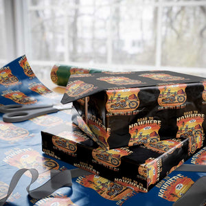 Funny Route Highway 66 Biker Skeleton Wrapping Paper Roll Road To Adventure