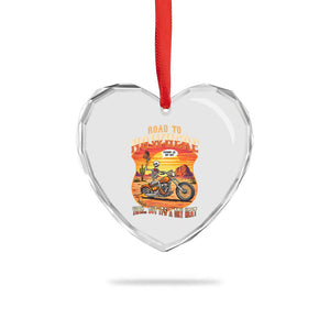 Funny Route Highway 66 Biker Skeleton Heart Crystal Glass Ornament Road To Adventure TS12 Print Your Wear