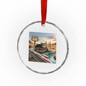 Funny Route Highway 66 Cat Lover Crystal Glass Ornament Mother Road Travel Gift TS12 Print Your Wear