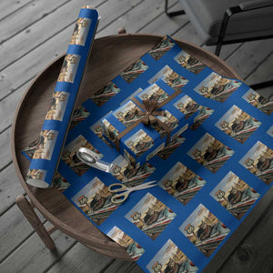 Funny Route Highway 66 Cat Lover Wrapping Paper Roll Mother Road Travel Gift TS12 Blue Print Your Wear