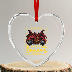 Funny RPG Weightlifting Workout Gym Heart Crystal Glass Ornament Dumbbells And Dragons The Original Swoleplaying Game TS11 Transparent Glass 3'' Heart Print Your Wear