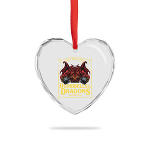 Funny RPG Weightlifting Workout Gym Heart Crystal Glass Ornament Dumbbells And Dragons The Original Swoleplaying Game TS11 Print Your Wear
