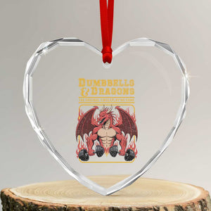 Funny RPG Workout Gym Nerd Heart Crystal Glass Ornament Dumbbells And Dragons The Original Swoleplaying Game TS11 Transparent Glass 3'' Heart Print Your Wear