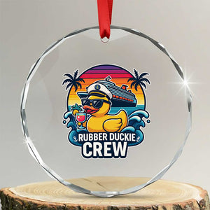 Funny Rubber Duckie Cruise Crystal Glass Ornament TS14 Transparent Glass 3'' Circle Print Your Wear