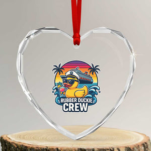 Funny Rubber Duckie Cruise Heart Crystal Glass Ornament TS14 Transparent Glass 3'' Heart Print Your Wear