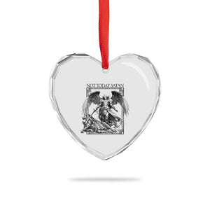 Funny Saint Michael Defeating Satan Heart Crystal Glass Ornament Not Today Satan TS12 Print Your Wear