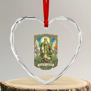 Funny Saint Patrick Go'n Git Snake Heart Crystal Glass Ornament St Patricks Day TS12 Transparent Glass 3'' Heart Print Your Wear