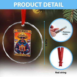 Funny San Benito Patron del Halftime Crystal Glass Ornament Bowl 2026 Puerto Rican Football Music Fan TS02 Print Your Wear