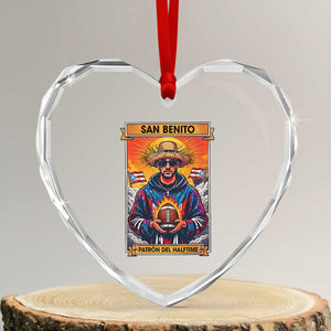 Funny San Benito Patron del Halftime Heart Crystal Glass Ornament Bowl 2026 Puerto Rican Football Music Fan TS02 Transparent Glass 3'' Heart Print Your Wear
