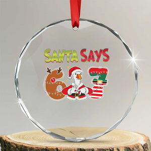 Funny Sant Goose Says Six Seven Crystal Glass Ornament Christmas Gift For Gen Z TS12 Transparent Glass 3'' Circle Print Your Wear