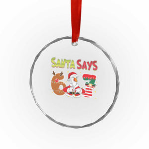 Funny Sant Goose Says Six Seven Crystal Glass Ornament Christmas Gift For Gen Z TS12 Print Your Wear
