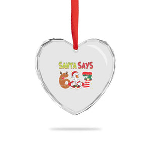 Funny Sant Goose Says Six Seven Heart Crystal Glass Ornament Christmas Gift For Gen Z TS12 Print Your Wear