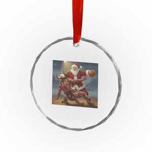 Funny Santa Basketball Crystal Glass Ornament Satan Christmas Meme TS14 Print Your Wear