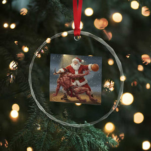 Funny Santa Basketball Crystal Glass Ornament Satan Christmas Meme TS14 Print Your Wear