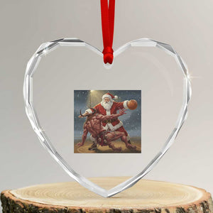 Funny Santa Basketball Heart Crystal Glass Ornament Satan Christmas Meme TS14 Transparent Glass 3'' Heart Print Your Wear