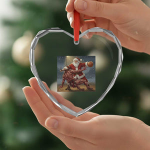 Funny Santa Basketball Heart Crystal Glass Ornament Satan Christmas Meme TS14 Print Your Wear