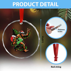 Funny Santa Bigfoot 67 Christmas Tree Xmas Lights Crystal Glass Ornament TS11 Print Your Wear