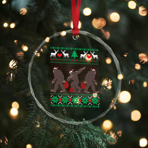 Funny Santa Bigfoot Squad Xmas Crystal Glass Ornament TS11 Print Your Wear