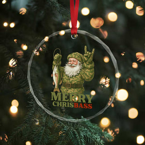 Funny Santa Camo Fishing Crystal Glass Ornament Merry Chrisbass TS14 Print Your Wear