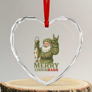 Funny Santa Camo Fishing Heart Crystal Glass Ornament Merry Chrisbass TS14 Transparent Glass 3'' Heart Print Your Wear