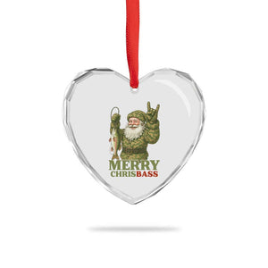 Funny Santa Camo Fishing Heart Crystal Glass Ornament Merry Chrisbass TS14 Print Your Wear