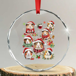 Funny Santa Cavy Squad Crystal Glass Ornament Christmas Guinea Pig Gift TS12 Transparent Glass 3'' Circle Print Your Wear